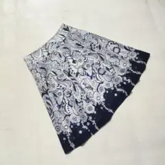 OA2691【キース】ひざ丈スカート【38】花柄 プリーツ サイドファスナー 白