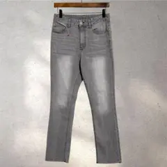 【極美品✨ナノユニバース】36/デニムパンツ/グレー/ダメージ加工/ストレッチ