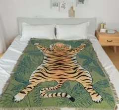 タイガー柄ブランケット 虎 180 x 130 ソファーカバー マルチカバー　虎