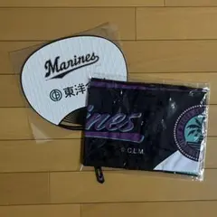 千葉ロッテ BLACK SUMMER マフラータオル　うちわ　来場プレゼント