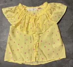 ZARA イエローフリル花柄トップス 3歳