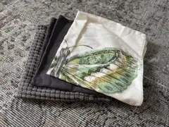 IKEA 蝶のイラスト コットン クッションカバー　3枚