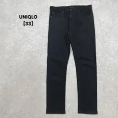 a878＊UNIQLO メンズスキニージーンズ　黒【33】シンプル　カジュアル