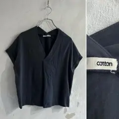美品 evam eva COTTON Vネック カットソー エヴァムエヴァ