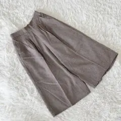 美品 《エルベンスドゥ》 (40) タックワイドクロップドパンツ ヘリンボーン