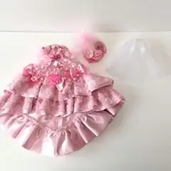 ネオブライス　作家様のドレス　ピンク　ハンドメイド