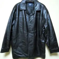 GAP ブラックレザーコート