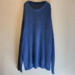 古着 インディゴ コットンニット XL USA