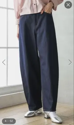 グローバルワーク　GOODデニム　カーブパンツ　ネイビー M