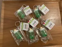 ダイソー　キーホルダー　アイスフロート　ソフトクリーム　緑　5個セット