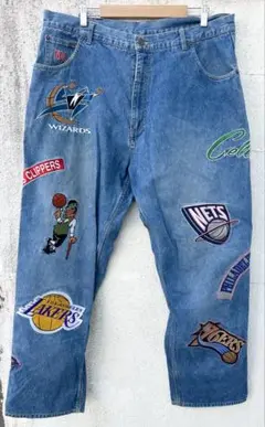 unk NBAワッペン刺繍デニムパンツ サイズ40