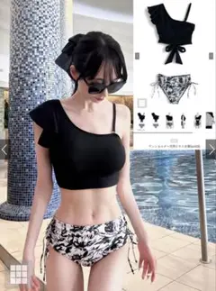 GRL ワンショルダー花柄ビキニ