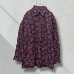 2977【ギーブスアンドホークス】シャツ　長袖　総柄　ペイズリー　古着　日本製