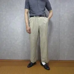 80s90s vintage ヴィンテージリネンスラックスワンタックトラウザーズ