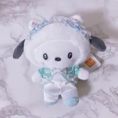 ポチャッコ 白猫バレリーナ ぬいぐるみキーホルダー マスコットチャーム アベイル