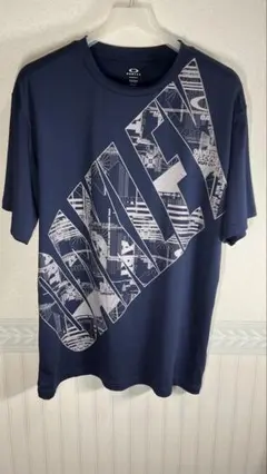 【OAKLEY】グラフィックプリント柄Tシャツ ネイビー 2XL 美品