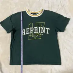 9/2までの限定価格 しまむら ロゴ Tシャツ 150cm グリーン×イエロー