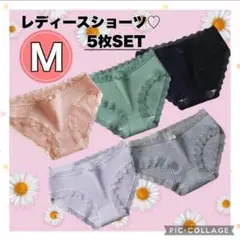 【コスパ最強】M 下着 新品 5枚セット　 リボン 　ショーツ パンツ 大人気