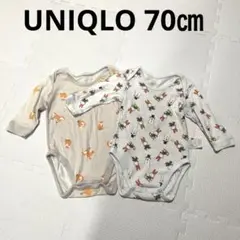 UNIQLO ユニクロ　70㎝　長袖　ボディ肌着　ロンパース　ミッフィー