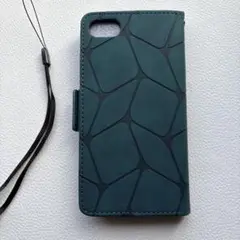 iPhone7 8 手帳型カバー　グリーン　スタンド機能