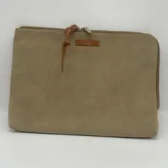 BN5873□タケオキクチ スウェード セカンドバッグ クラッチ ベージュ