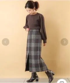 チェック タイト スカート
