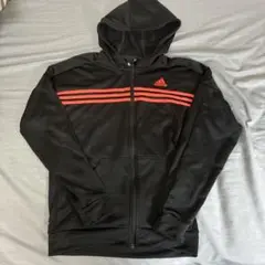 adidas ブラック フード付きジャケット