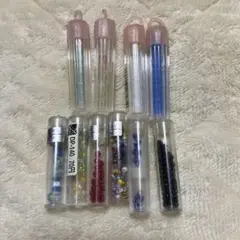 週末処分予定　ビーズ アクアビーズ　筒ケース　クリアビーズ