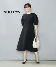 新品未使用品NOLLEY'Sノーリーズ　ウォッシャブルフィット&フレアワンピース