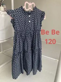 BeBe 花柄ワンピース 120cm ネイビー　8月15日に処分予定
