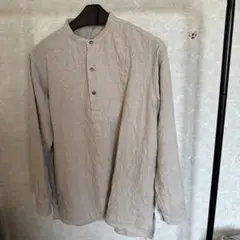 新品未着用antiqued kortrijklinen shirt / ecru
