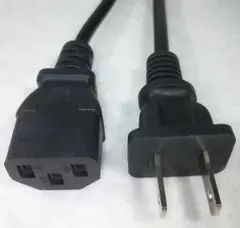 AC電源ケーブル 3ピンソケット(メス)⇔2ピンプラグ(オス) 1m