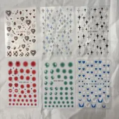 LANODO 6枚 ネイルステッカー 3D ネイルアートシール ネイルシール