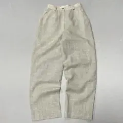 90s 国産 Vintage 1タック リネン スラックス 霜降り シャンブレー