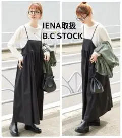 1回のみ着用 IENA取扱B.C STOCKタックフレアキャミワンピース