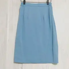 ひざ丈 タイトスカート　【美品】　ウエストゴム　水色