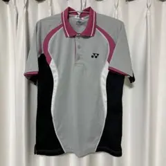 YONEX ポロシャツ M グレー/ピンク/ブラック