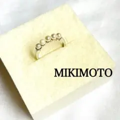 MIKIMOTO ミキモト 5P パール K14 WG リング 指輪 アクセサリ
