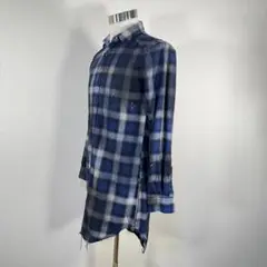 【美品】シヴァーライズ/CIVARIZE 長袖ネルシャツ チェック柄 ロング