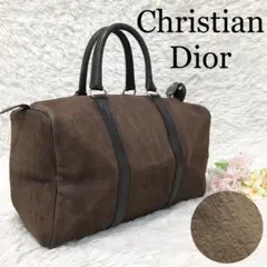✨希少✨Dior トロッター柄 ミニボストンバッグ スエード ブラウン エンボス
