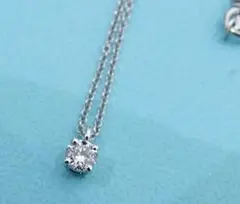 ティファニー ソリティア ダイヤモンド ネックレスPT950 0.2CT