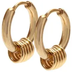 5連 ピアス ステンレス 金属アレルギー対応 ゴールド 10mm