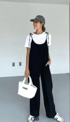 CHERI オールインワン 黒　サロペット
