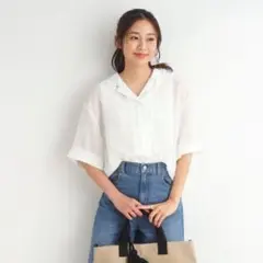 新品・タグ付！Cutie Blonde シアー オープンカラー 半袖シャツ Ｍ