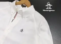 Munsingwear 長袖シャツ 白 サイズ2 ボタンダウン トリコロール