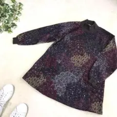 90s ビンテージ Camellia ワンピース 総柄 L 古着 1453