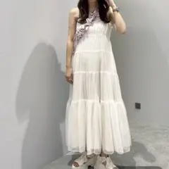 ヘザー　チュールレイヤードキャミワンピース