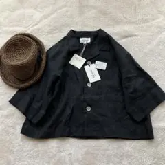 17,380円 タグ付き 未使用 LE GLAZIK リネン 100 開襟シャツ