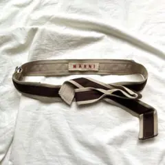 marni マルニ 折リボンデザイン ファブリック ベルト