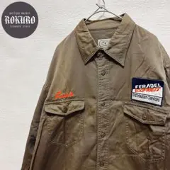 大きめ】MARLONDマーロンド　コットン　長袖ワークシャツXLサイズ